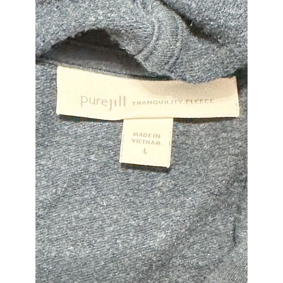 J. Jill Pure Jill‎ Women's Tranquility Fleece Comfort Hoodie Sweater Blue Large - Picture 2 of 10